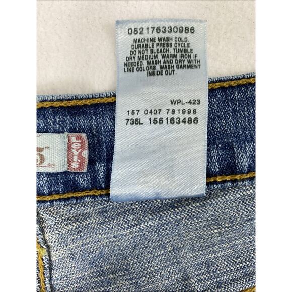 Levis 515 Bootcut Jeans Womens Size 16S Light Wash Denim Distress High Rise - Picture 6 of 12